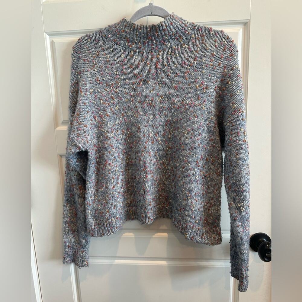 LC Lauren Conrad Colorful Pom Dotted Mock Neck Sweater